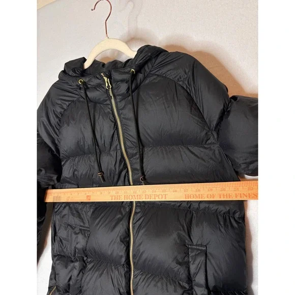 Eddie Bauer Down Black Hooded Puffer Coat Jacket Parka Size L - Picture 7 of 9